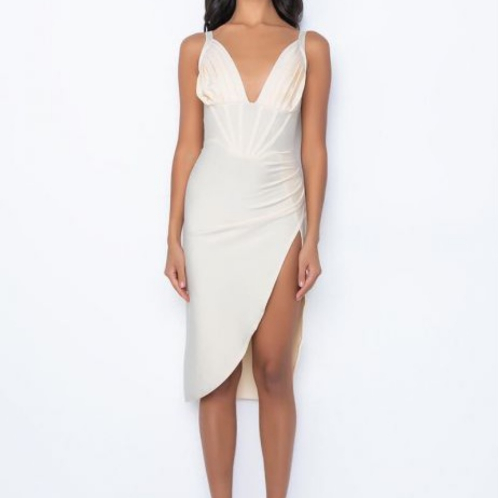 Akira See You Soon Bandage Midi Dress with High Slit